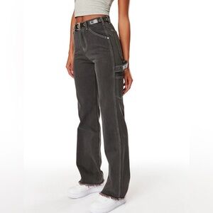 Women’s The Kript Carpenter Denim Jeans Pepper Black-Gray Size XS